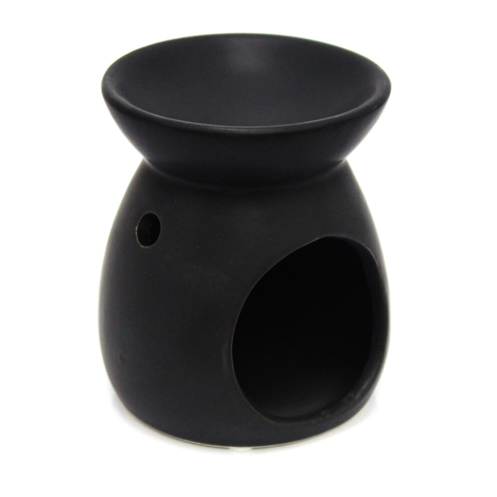 Ceramic Tealight Candle Holder Essential Oil Burner ~ Black