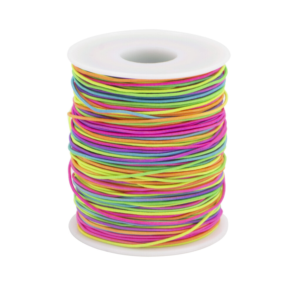 (200m(2x100m/roll)) Time to Sparkle 1mm Colorful Thin Round Elastic Polyester Cord Sewing Craft