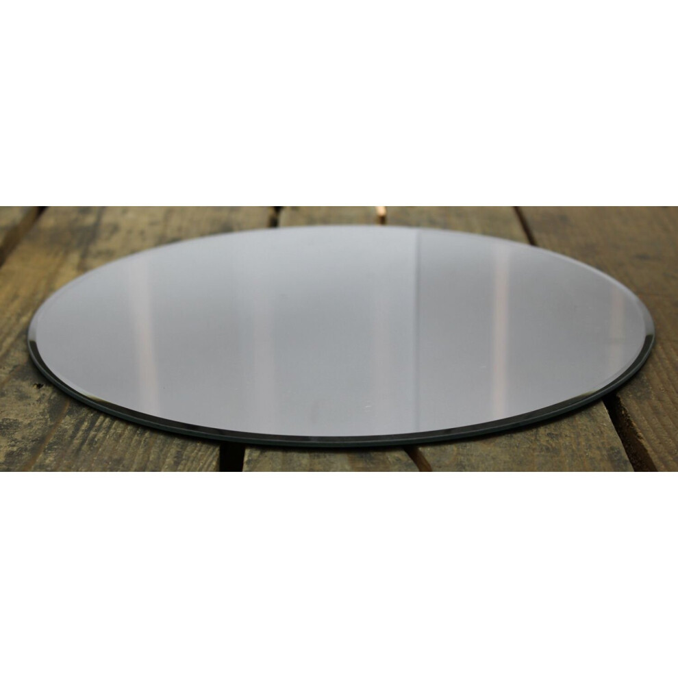 Round Glass Mirror Candle Plate Stand 30Cm