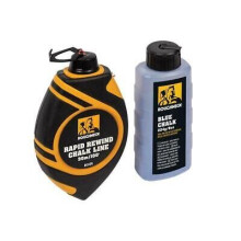 Roughneck 30m Chalk Line Reel Set Kit Blue Chalk Rapid Rewind Rou43070 New