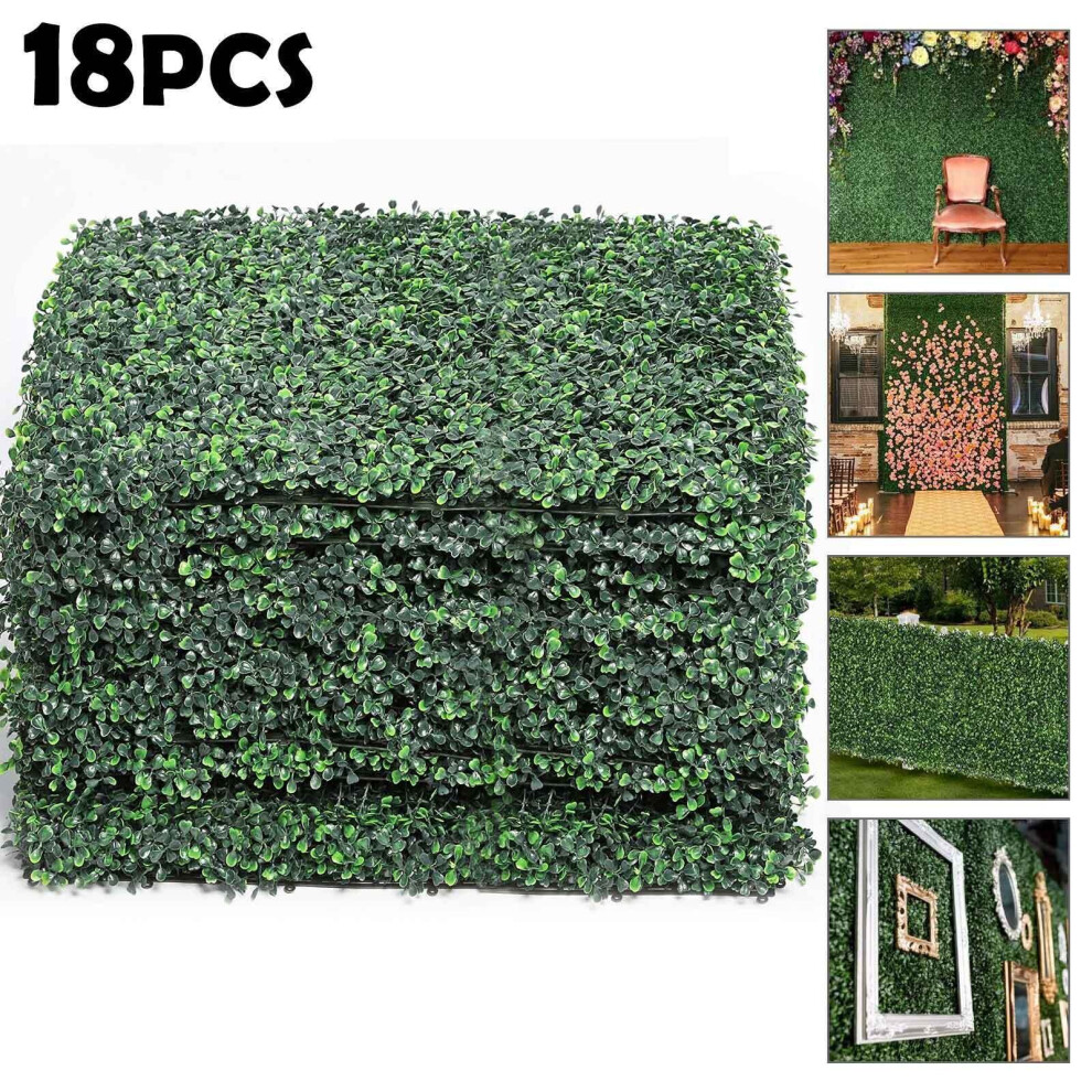 18x Plant Artificial Mat Wall Hedge Grass Fence Foliage Panel Decor