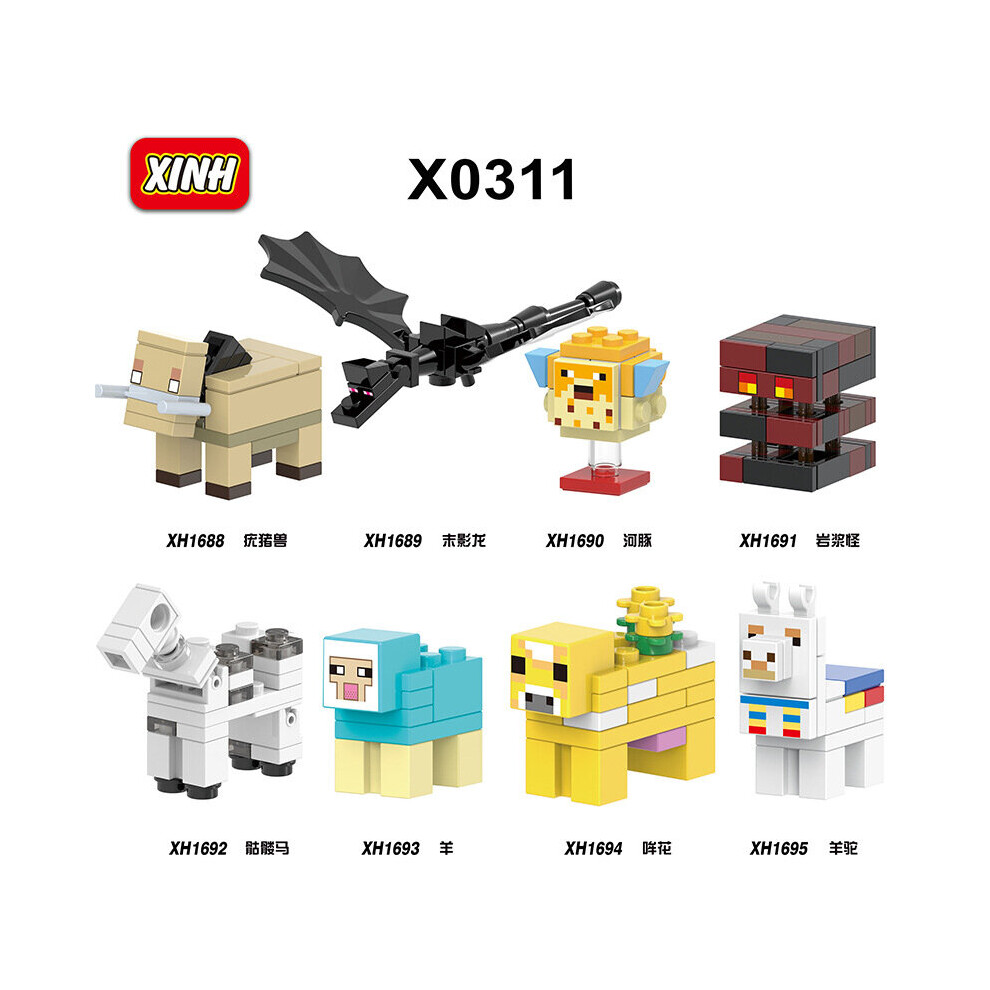 (X0311(8pcs)) Minecraft My World Series Minifigure Fit Lego Building & Construction Toys