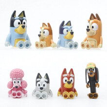 8Pcs Bluey Toy Anime Joint Movable Action Figure Model Gifts Figurines