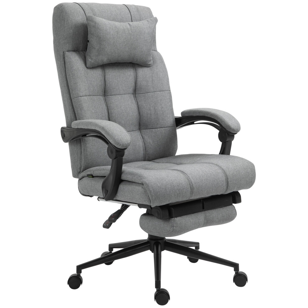 Vinsetto Office Chair Adjustable Height w/ Wheels Footrest Light Grey-image-OPC-PB7ZNR7-NEW