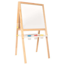 AAMEN Wooden Standing Art Easel, Chalkboard + Magnetic Drawing Board