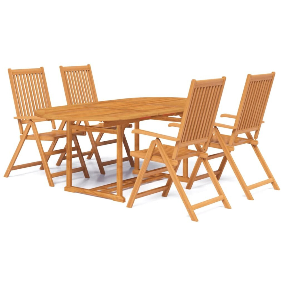 New Vidaxl Solid Acacia Wood Garden Dining Set 5 Piece Patio Outdoor Furniture Set 3058011