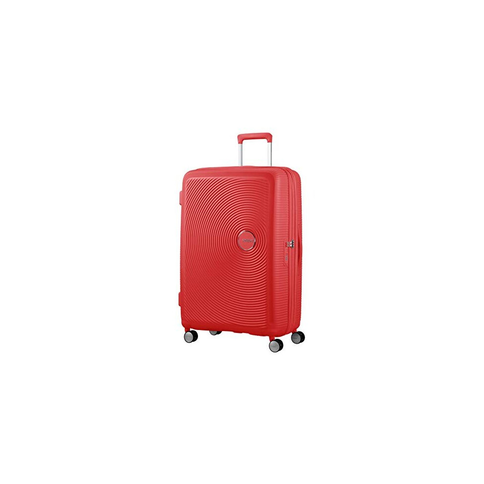 American Tourister Soundbox - Spinner Large Expandable Suitcase, 77 Cm, 110 Liters, (Coral ) Red