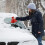 Magical Car Ice Scraper with Funnel,2 Pack Cone Windshield Ice Scrapers,Round Snow Scraper for Car(Red) 3