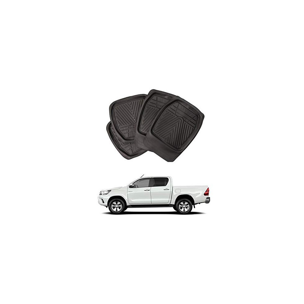 Xtremeauto Hilux Deep Tray Rubber Floor Foot Mats Heavy Duty Mud Mats Set Of 4 5054225520817