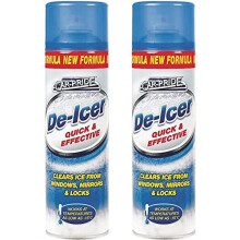 De-icer Spray 2 X 400ml For Car, Van Windows, Fast Acting Melts Ice and Frost Quickly for Windows/Mirrors, & WindScreen Operates at -15?c and Prevents