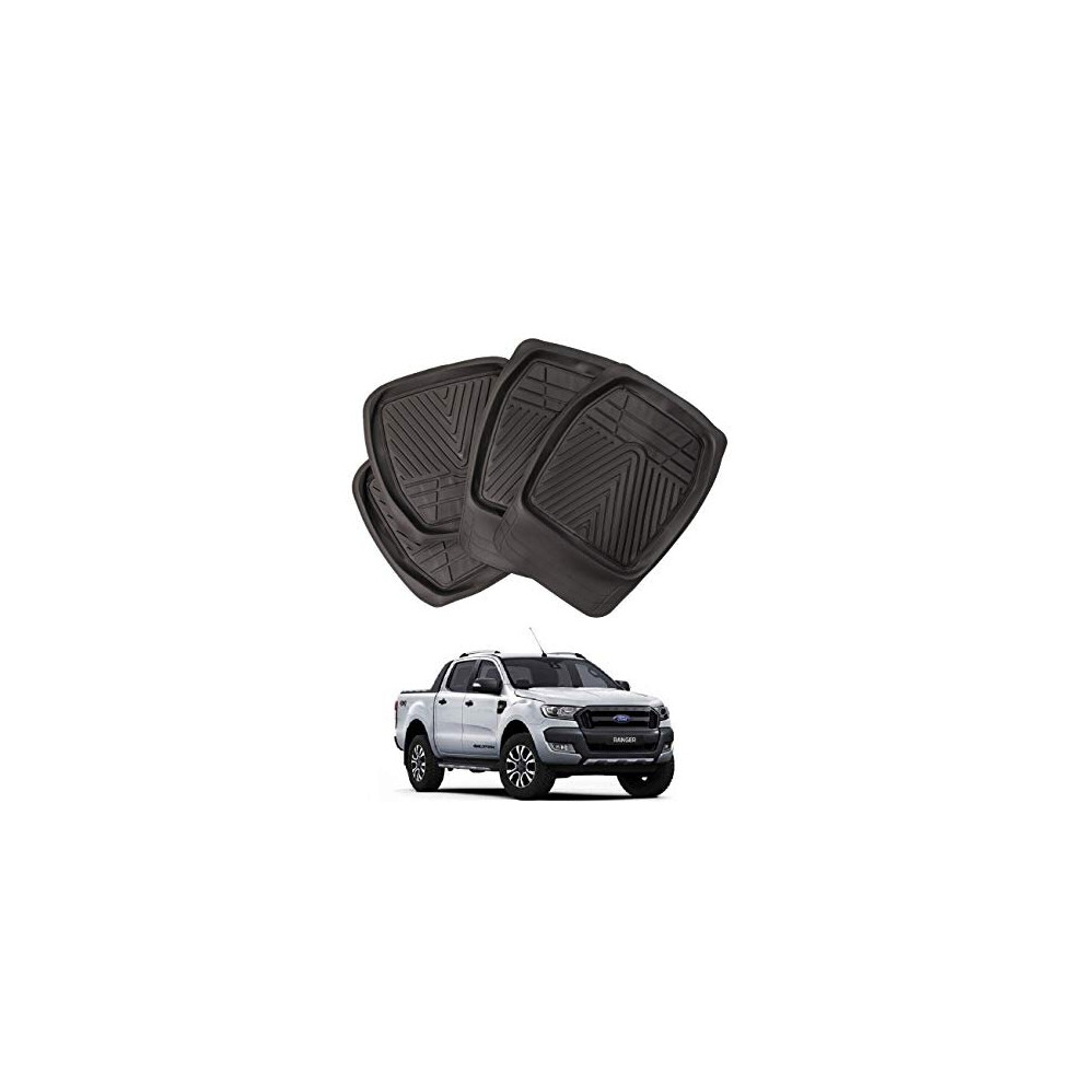 Xtremeauto Ranger Deep Tray Rubber Floor Foot Mats Heavy Duty Mud Mats Set Of 4 5054225520749