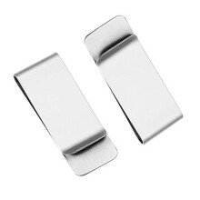 Pack of 2 Stainless Steel Metal Slim Money Clips Bill Cash Holder for Men and Women (Silver)