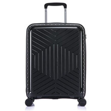 DK Luggage Carry-on 20? Cabin Ryanair, EasyJet, BA, Jet 2 Hard Shell Approved Hand Luggage Polypropylene Suitcase 4 Wheel Spinner Luggage PP20 Black
