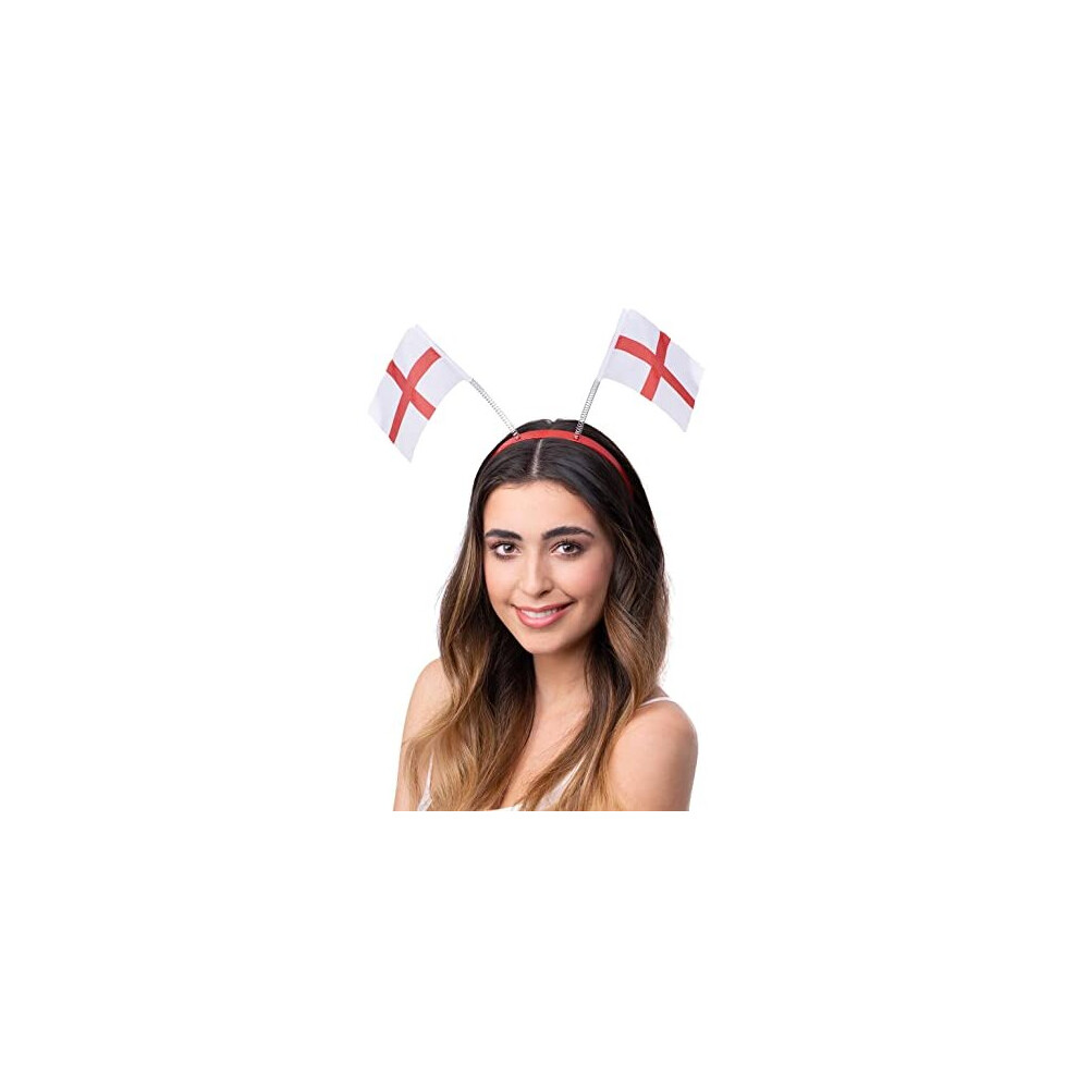 Smiffys 56401 England Flag Bopper Headband, Women, Red, One Size