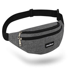 MOCOCITO Bum Waist Bag 3 Zip Pockets/Adjustable Belt of 120cm/47in, Waterproof Waist Bag Large Capacity Fanny Packs for Women Men, Belt Bag for