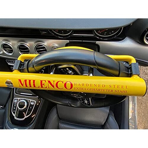 Milenco High Security Steering Wheel Lock + Yellow with Pad and Bag 2