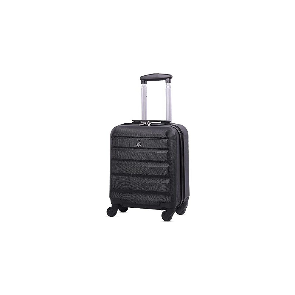 Aerolite 45x36x20 easyJet Maximum Size Hard Shell Carry On Hand Cabin Luggage Underseat Flight Bag Suitcase 45x36x20 with 4 Wheels (Black)