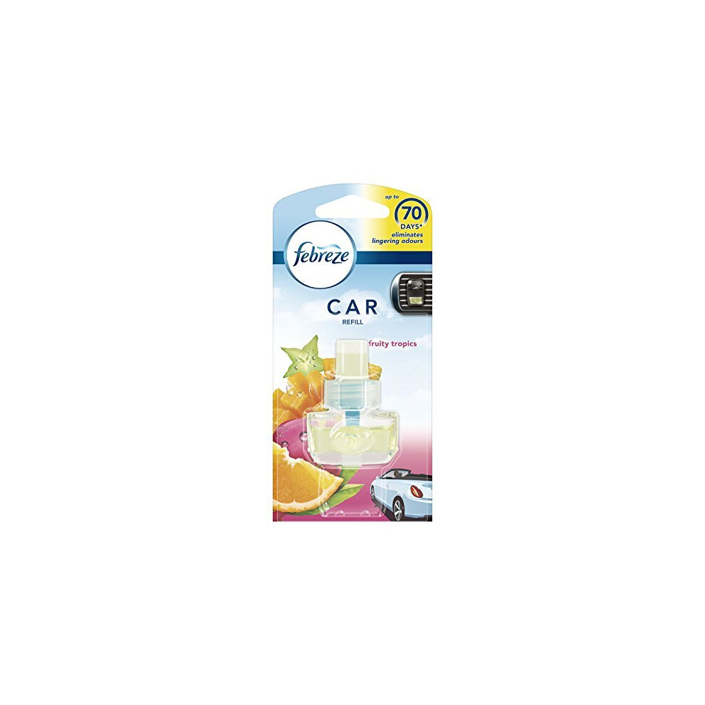 Febreze Car Air Freshener Refill, Odour Eliminator, Fruity Tropics, 42 ml (7 x 6)