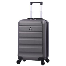 Aerolite 55x35x25 Hard Shell Carry On Hand Cabin Luggage Suitcase with 4 Wheels, Max Size for Air Europa Air France Alitalia KLM & Transavia, Charcoal