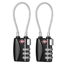ZHEGE Luggage Locks TSA Approved, Cable Travel Lock, 3 Digit Combination Zipper Locks for Suitcases, Baggage, Backpacks, Briefcases, Small Locker Lock
