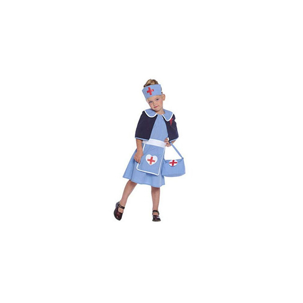 Forever Young UK Girls Traditional Nurse Costume Kids Party Up Outfit (5-6 Years)