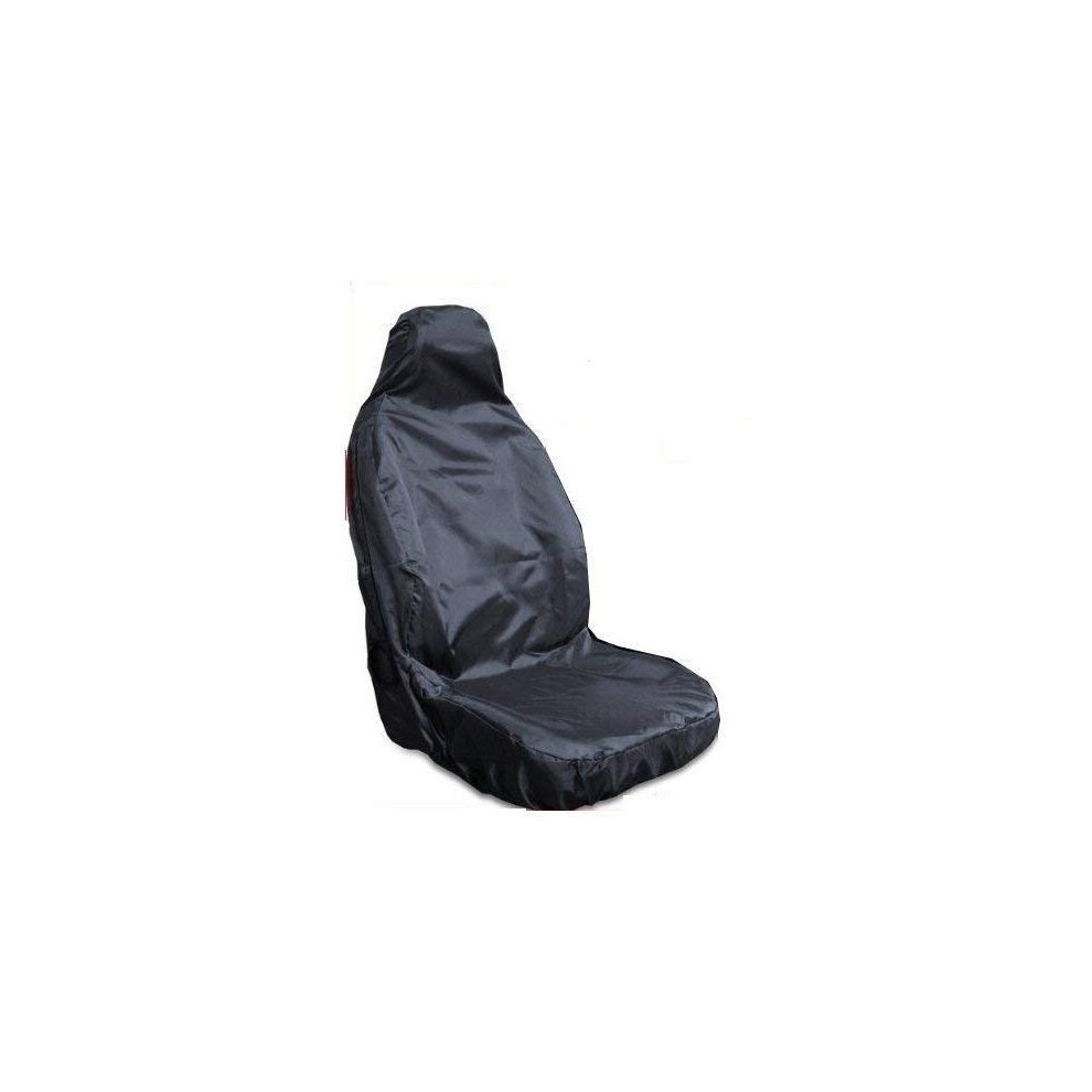 For Ford Transit (MK7) - Single Heavy Duty Driver Captain Passenger Van Car Seat Cover Protector Waterproof - BLACK - 1 x Front