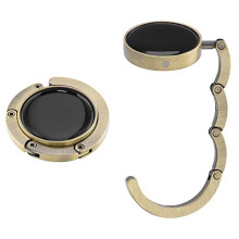 kwmobile Handbag Hooks for Tables - Set of 2 Folding Purse Hook Hangers - Portable Table Bag Holders for Restaurant Bar - Bronze