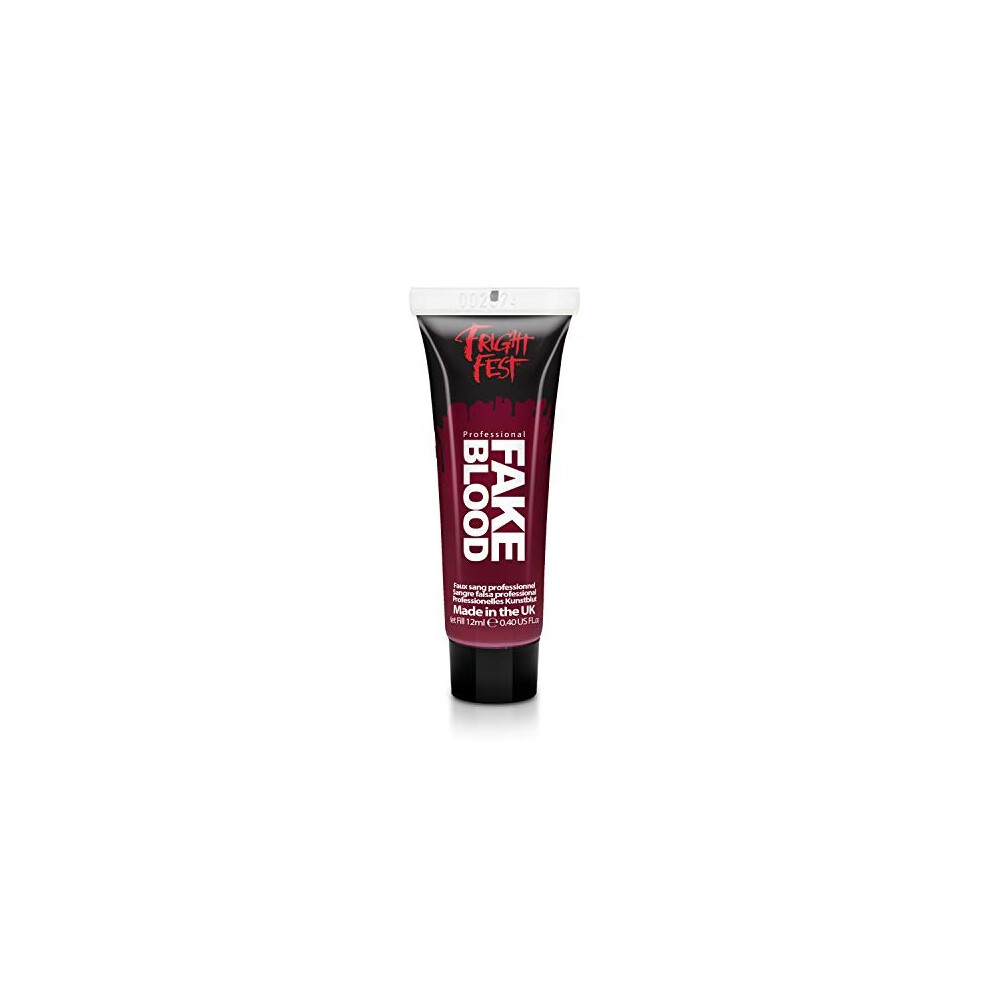 Fright Fest Fake Blood Gel 12ml SFX makeup looks great with face blood, liquid latex, white face paint, black face paint, scar wax and spirit gum