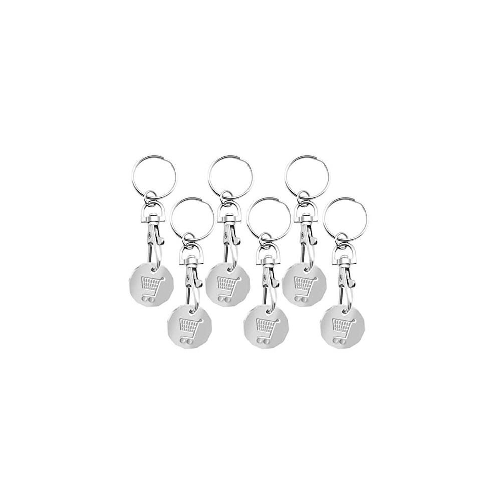 Sol 6Pk Trolley Coin Keyring Uk Set | Shopping Trolley Token Keyrings | Trolley Tokens For Supermarket Cart Trolley Key | New Pound Uk Coin Trolley Token