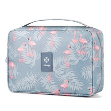 Travel Hanging Toiletry Wash Bag Makeup Cosmetic Organizer for Women Girls Kids Waterproof (A-Flamingo)