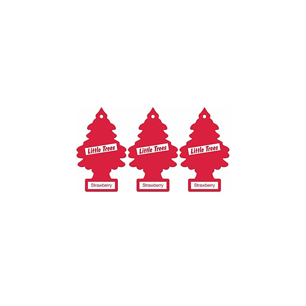 Little Trees Air Freshener Tree Ltz013 Strawberry Fragrance For Car Home Boat Caravan - Triple Pack 5015926091198