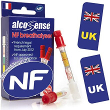 AlcoSense French NF Certified Breathalyzers for France with UK/GB Car Stickers | Breathalyser Twin Pack | Officially Approved Alcohol Tester for