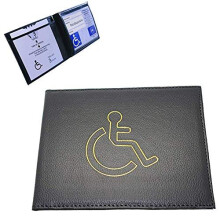 Disabled Parking Badge Holder Protector Cover Wallet Soft Leather Disabled Badge Timer Parking Permit Holder Wallet Disability Cover Parking Permit