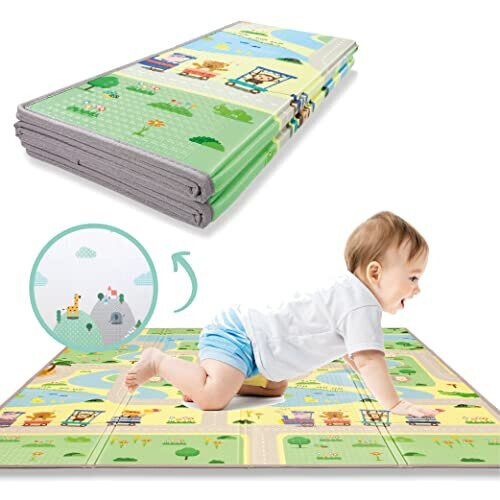 Reversible and Non-Toxic Thick Foldable Waterproof Foam Baby Play Mat ...