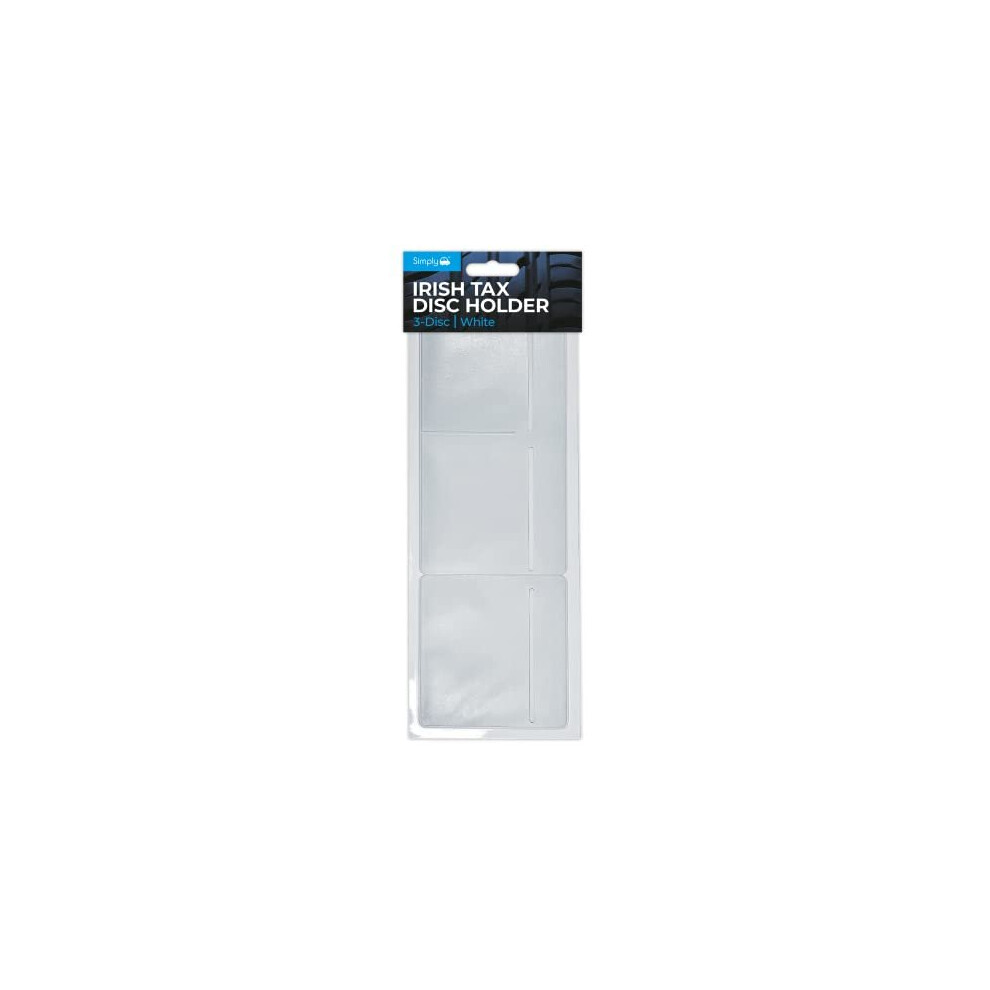 Simply Itdh003 Irish Tax 3-Disc Holder - Self Cling & Easy Removal For Road Tax And Insurance Certificates White 5056563100287