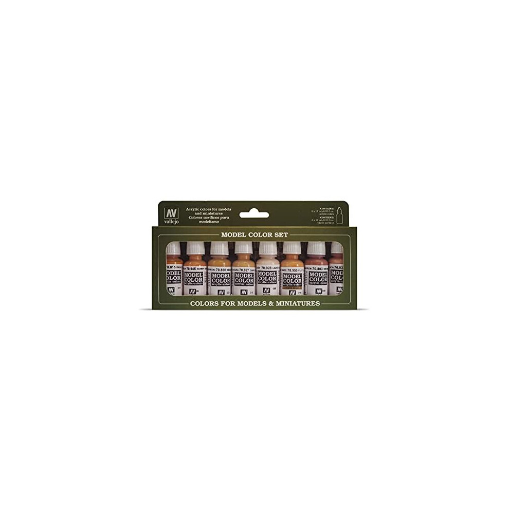 Vallejo Model Color Face Skin Colours Acrylic Paint Set - Assorted Colours (Pack of 8)