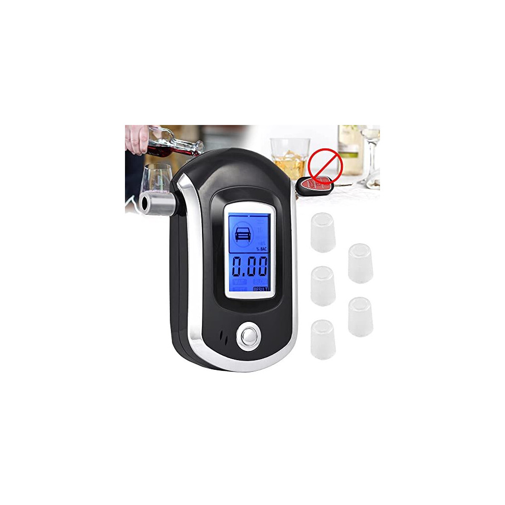 Breathalyzers Portable Alcohol Tester Alcohol Tester Breathalyzer With Digital Lcd Display Accurate Blood Alcohol Content Detector With 5 Mouthpieces 616943869873