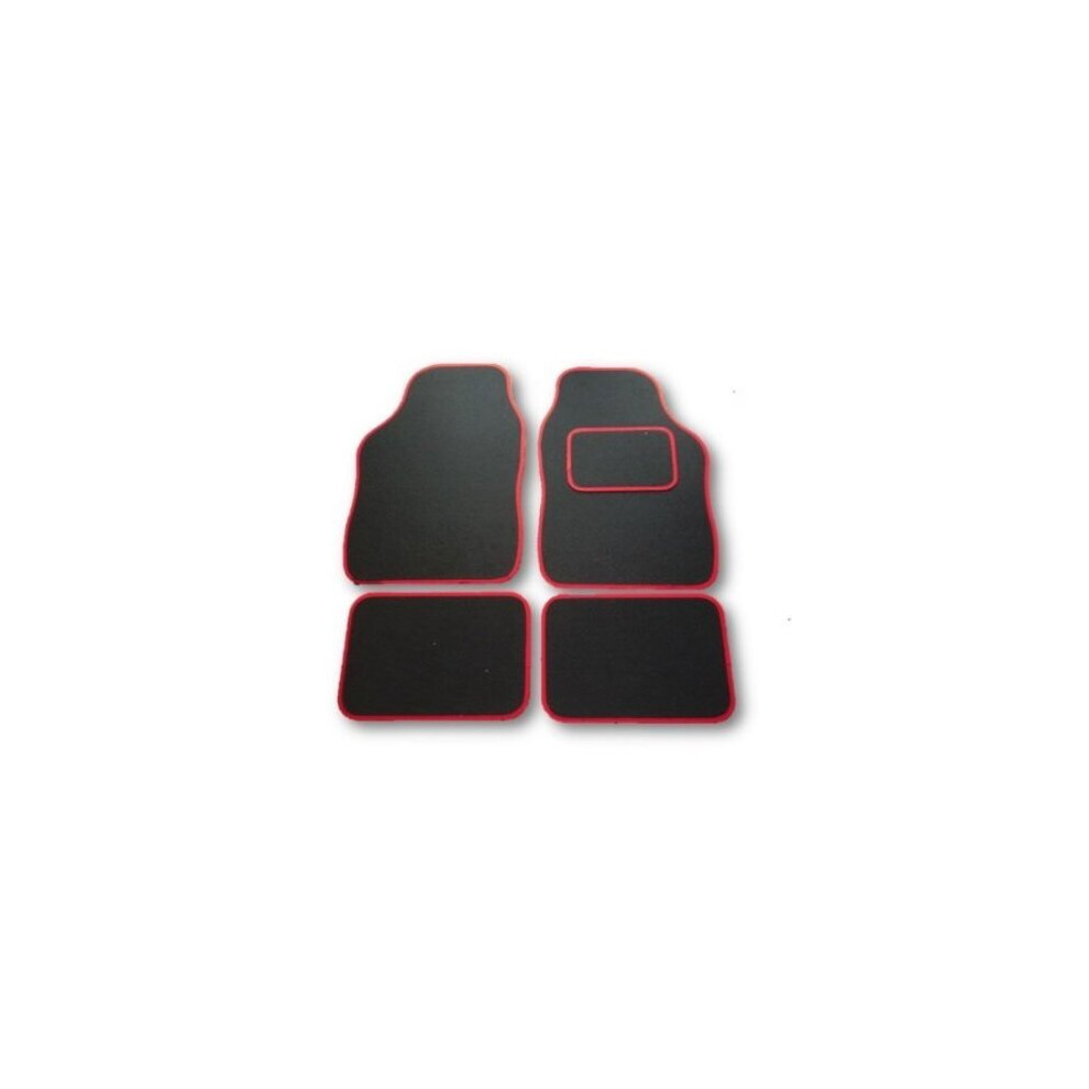 4 Piece Universal Car Mats Set - Trim Red 5060370470013