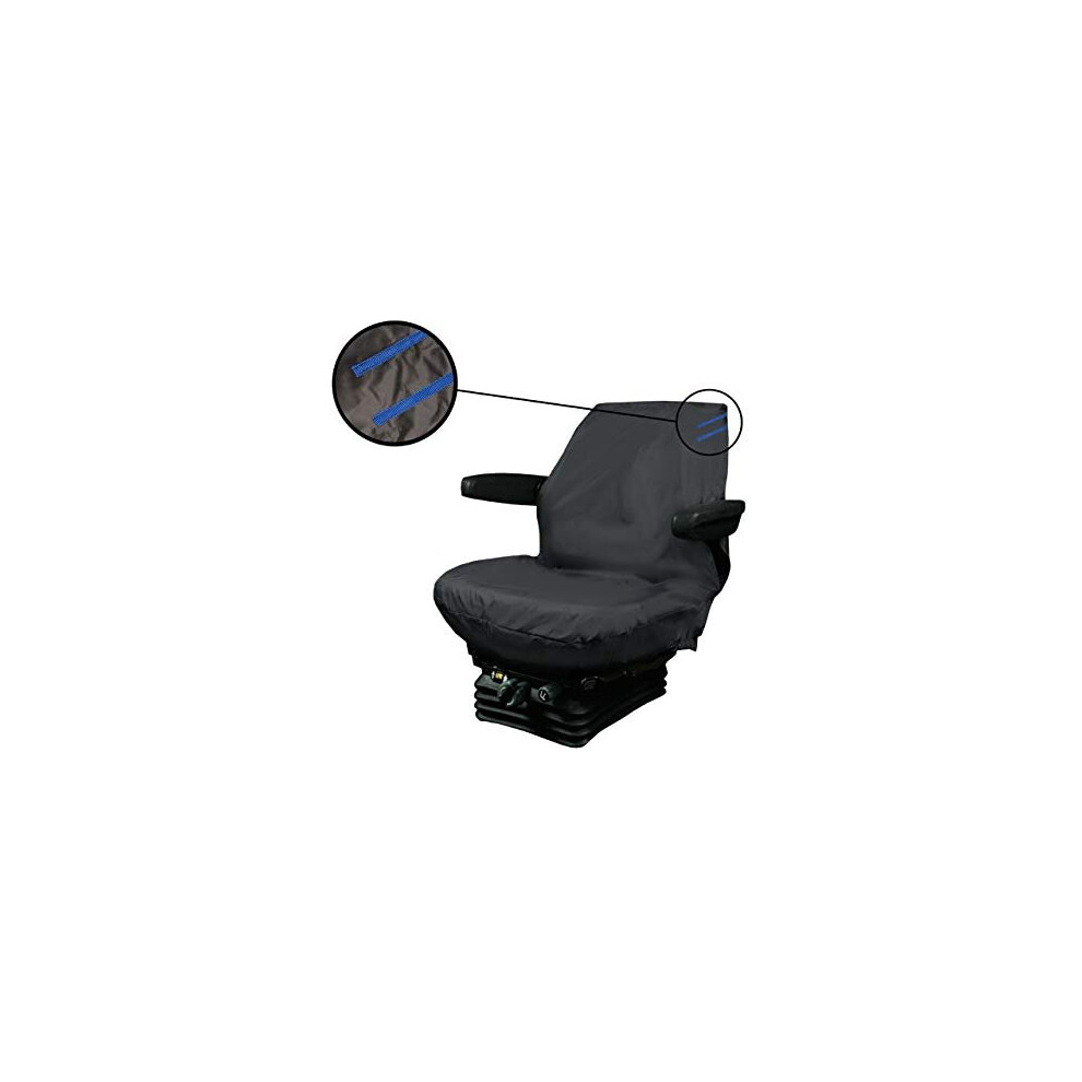 Xtremeauto Waterproof Seat Cover For Telehandler, Skidsteer Loader, Dumper Truck, Roller Compactor, Bulldozer (Blue) Blue