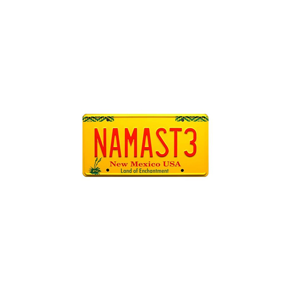 Breaking Bad | Namaste | Metal Stamped License Plate Yellow/Red/Green 810376033027