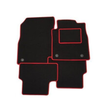 TAILORED FOR FORD FIESTA ST LINE 2018 2019 2020 - FULL SET OF TAILORED LUXURY CAR MATS - BLACK MAT + RED EDGING