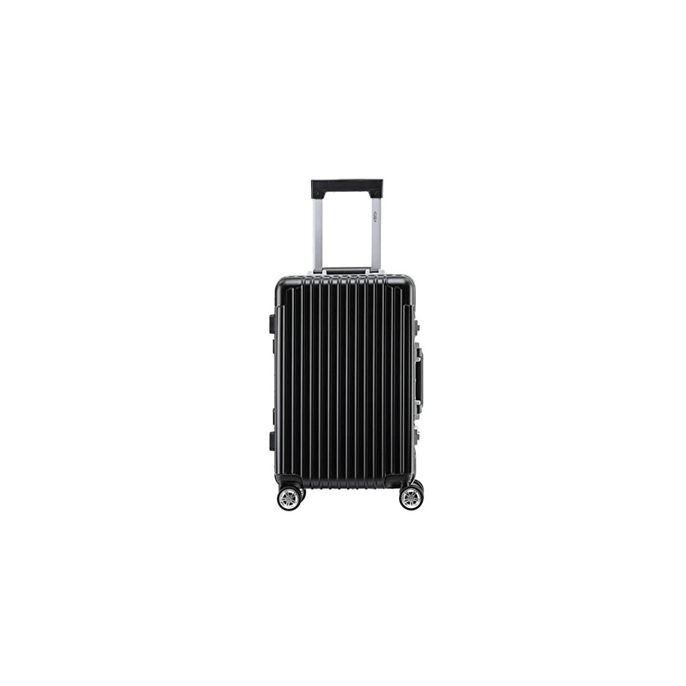 Flight Knight Premium Lightweight Aluminium Carry On Suitcase - 8 Spinner Wheels - Built-in TSA Lock - Hard Shell Carry on Check in Luggage Highly