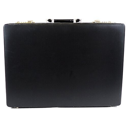 Mens Professional Leather Look Executive Black Briefcase with Combination Locks 2