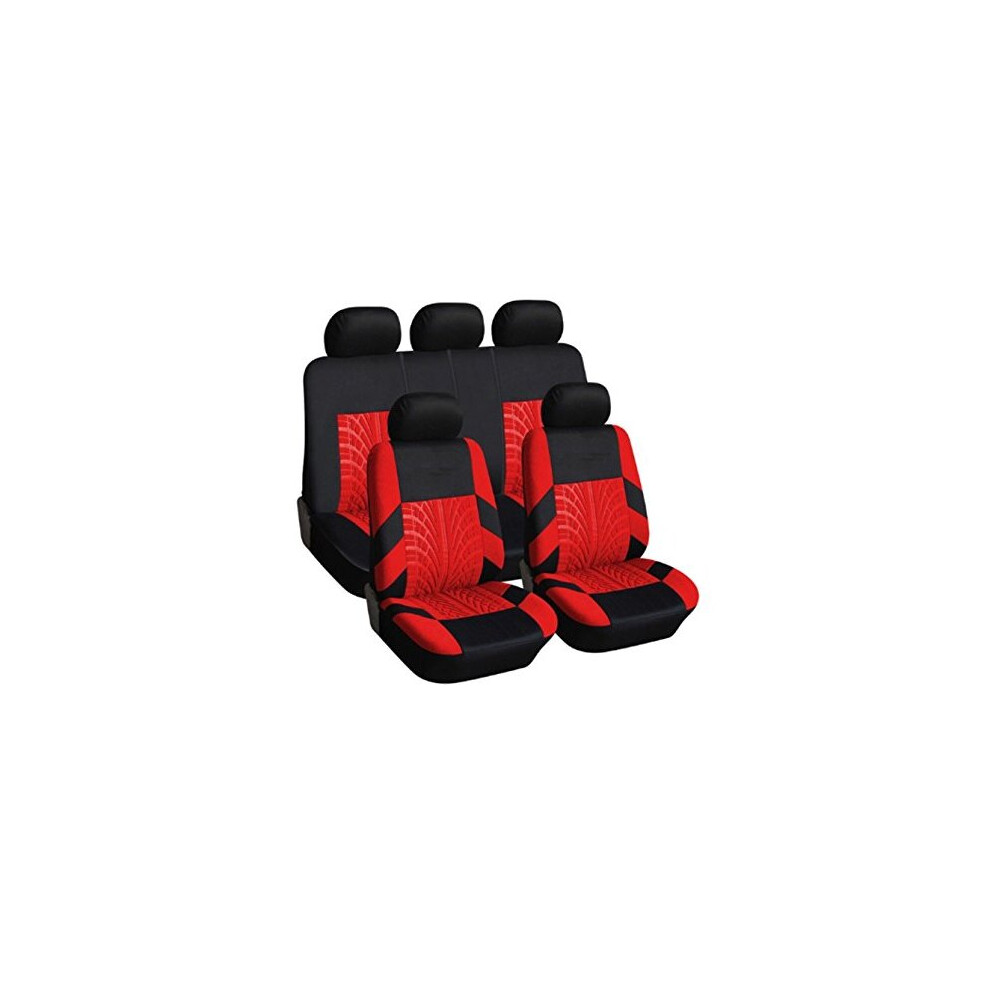 9Pc Universal Full Car Seat Covers Set Protectors Washable New In Bag Light/Red 000519594571