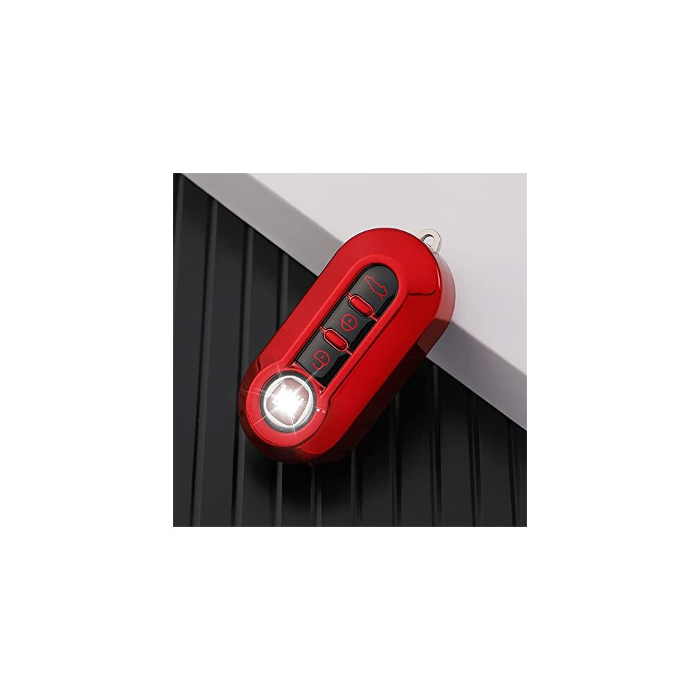 3 Buttons Car Key Cover Compatible For Fiat 500 500L Lancia Brava Bravo Ducato Fiorino Punto Panda Palio Sedici Stilo Lounge,Tpu Silicone Key Fob 5281472152984
