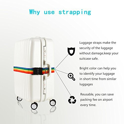2 Pcs Luggage Strap ZoomSky Suitcase Belts Adjustable Travel Packing Belt Baggage Security Straps with Password Lock Clip and 2 Pcs Luggage Tags on OnBuy