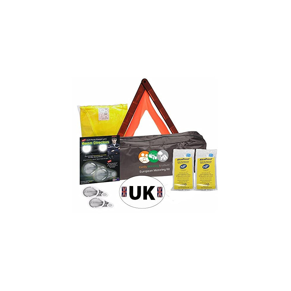 Family Motoring & Leisure Fresnel Lens European Travel Kit All You Need For Travelling Abroad Twin Pack Breathalysers + Warning Triangle 5053852008521