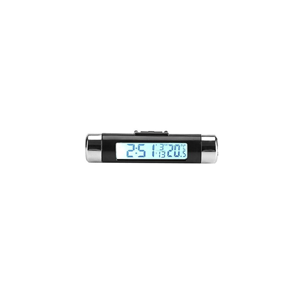 Smandy Car Temperature Clock Clip-On Car Thermometer Auto Dashboard Digital Clocks Vehicle Temperature Gauge With Back And Lcd Display For Truck Light 736077978033