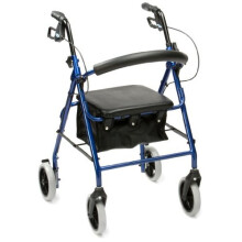 Drive R8 Blue Aluminium Rollator with Padded Seat and Vinyl Underseat Bag