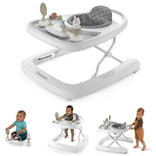 Ingenuity Spring & Sprout First Forest 3-in-1 Baby Activity Walker, Push-Behind Walker with 3 Removable Nature Inspired Toys, Adjustable Height,